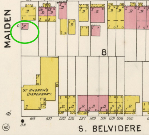 location of Salvation Army -1905 Sanborn map